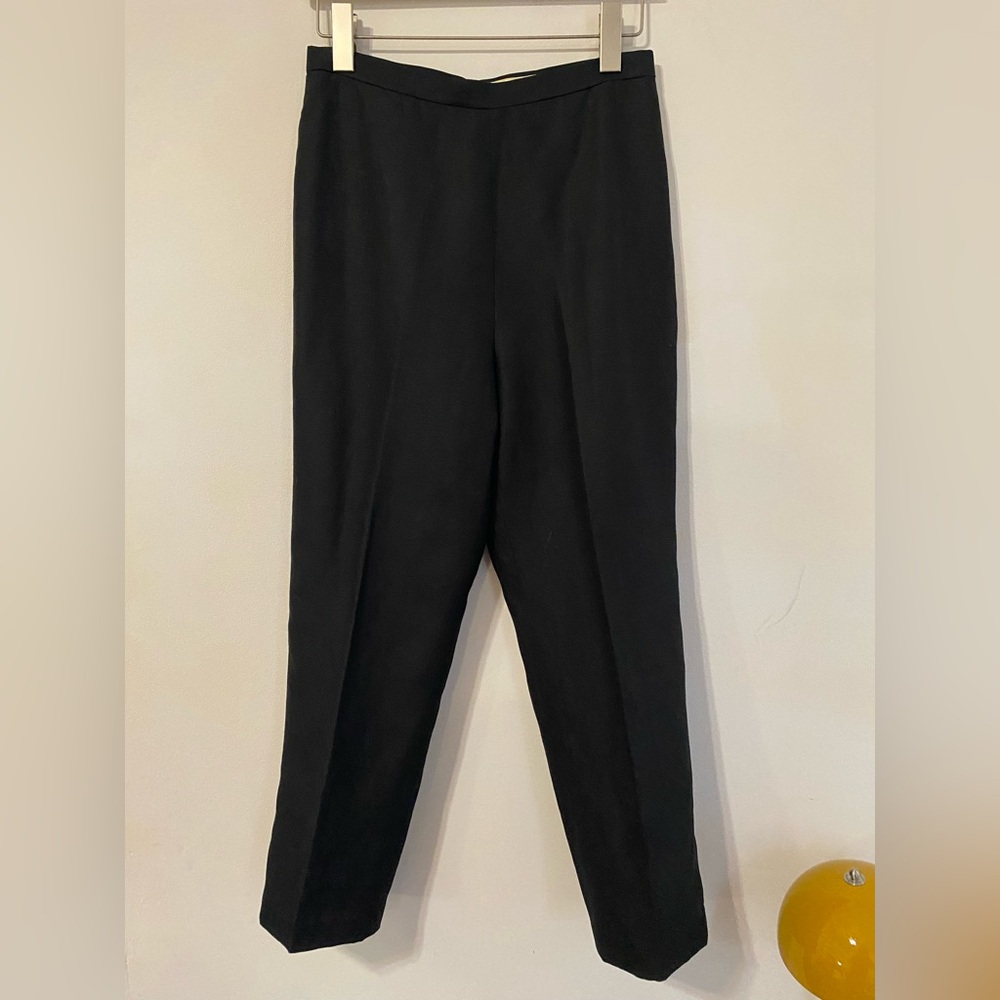 Vintage silk & linen slim high waist pants